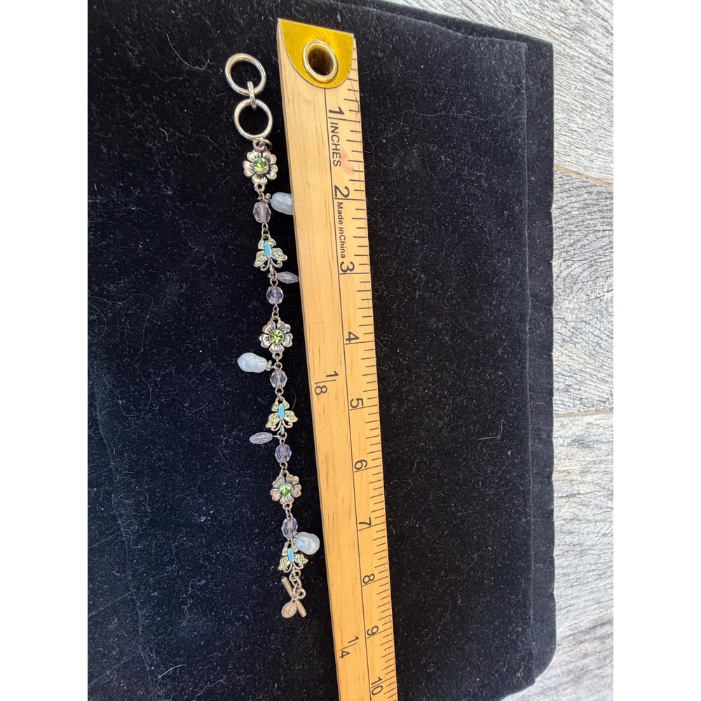 Cookie Lee Charm Bracelet Silvertone Butterfly Toggle Jewelry Garden Signed